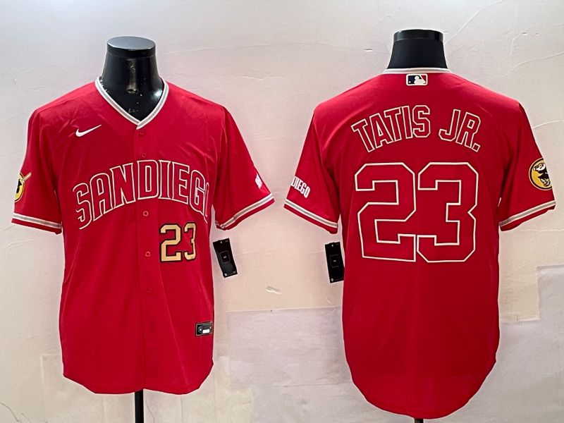 Men San Diego Padres #23 Tatis jr Red Jointly Name Game Nike 2025 MLB Jersey style 3